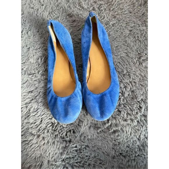 J crew suede blue flats - Picture 1 of 4